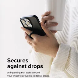 Ringke Finger Ring Strap Silicone Smartphone Grip Lanyard Holder [2 Pack] with Anti-Slip Mount Function Compatible with Phone Cases, Keys, Cameras, and More - Black & Black image 2