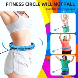 rampkd Weighted Hula Hoop Circle for Adult Weight Loss Infinity Hoop Plus Size 24 Detachable Knot 2 in 1 Abdomen Fitness Massage Smart Hula Hoops Fit Sweet Weight Ball for Women Exercise & Beginners-Multi image 4