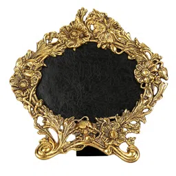 NM Aluminium Tabletop Rose Design Photo Frame 25X24 Gold plated,best for office desk,bedroom,living room,home decor and gifting image 1