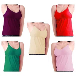 yamkay women's Adjustable Multicolor Bra Camisole Pack of 5 image 3