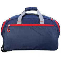 skyline Unisex (Expandable) Polyester 70 L Luggage Travel Duffle Bag with 2 Wheels-Navy Blue image 5