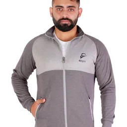 slagen Men's Full-Zip Lightweight Full Sleeve Athletic Upper Jacket ||Fully Comfartble & Fashionable Cotton Blend Fabric || Reguler Fit, Color Two-Tone Grey image 1