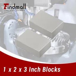 findmall 1 x 2 x 3 Inch Blocks Matched Pair No Holes Hardened Steel Accuracy Ground Machinist 123 Blocks Set Up Blocks Fit for Accuracy Grinding Layouts image 2