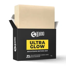 Beardo Ultraglow Brightening Bathing Bar | 9% complex glutathione, niacinamide & kojic acid | Skin Brightening Soap | Whitening Soap for men | Dermatologically Tested |75g X Pack of 1 image 1