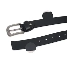 kara Casual Black Leather Men's Belt - Classic Pin Buckle Formal Genuine Leather Belt for Men image 4
