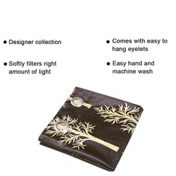 Kiara Creations 1 Piece Heavy Printed Curtains for Window 6 Feet, Brown image 3