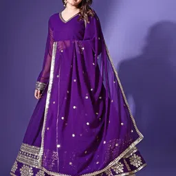 wedani Faux Georgette Embroidered Anarkali Dress for Women image 5