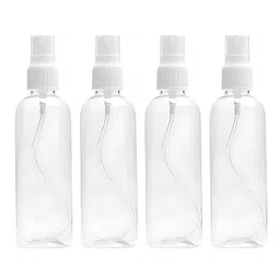 Hian 100ML Fine Mist Spray Bottle – Refillable, Leakproof & Ultra-Fine Atomizer for Travel, Beauty, Skincare, Makeup, Sanitizer & More – Portable & Transparent (WHITE, PACK OF 4) image 1
