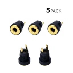CentIoT - DC Power Supply Jack Socket Male Connector - Round Panel Chasis Mount 12V 3A (5PCS 1.3 x 3.5mm Gold Socket) image 3