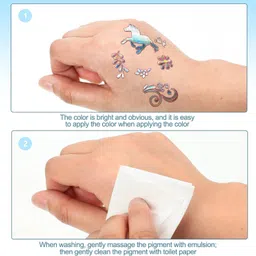 SUPER TOY 6Pc Tattoo Gel Pen Temporary Washable Tattoo Pens for Kids Boys Girls Fun Body Art Drawing Kit for Birthday Parties, Festivals & Activities image 3