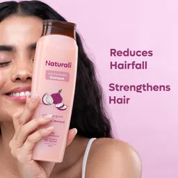 Naturali Hairfall Control Shampoo for Women | Hair fall control by upto 97% | Onion & Bhringraj | No Sulfate No Paraben | Best Shampoo for Hairfall Control | 370 ml image 3