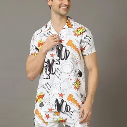 chandr fashion Co Ord Set for Men | Pyjama Set for Men | Beach Wear Summer Wear Short Pajama Set || Sleepwear Loungewear Shirt & Shorts Combo image 3