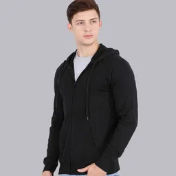 fleximaa Men's Cotton Full Zipper Sweatshirt Hoodies with Kangaroo Pocket image 5