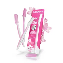 LetsShave Evior Reusable Face Razor for Women Facial Hair- 3 Razors | Instant & Painless Hair Removal | For Eyebrows, Upper Lip, Forehead, Peach Fuzz, Chin and Sideburns | Dermaplaning Tool image 1