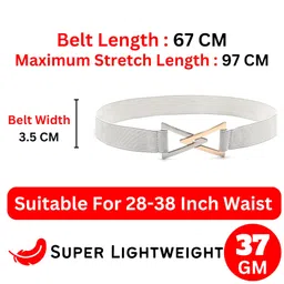 redhorns Fabric Elastic Waist Belt for Women Dresses Triangle-Bow Design Stretchy Wide Belt for Ladies Saree - Free Size (LD141) image 3