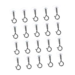 THE STYLE SUTRA 20 Pieces Adhesive Hanging Ceiling Hooks for Bags Wind Chimes Mobile Curtain Black image 3
