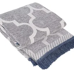 sparrow world Premium Chenille Flat Weaved Multipurpose Living Room Bedroom Temple Kitchen Area Rug & Carpet(5x7 Feet,Grey)Rectangular image 2