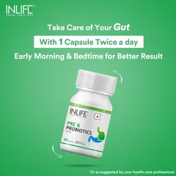 INLIFE Probiotics with Digestive Enzymes | Prebiotics and Probiotics Supplement | Contains 12 Naturally Sourced & Essential Enzymes | Supports Healthy Digestion - 60 Capsules Each image 4