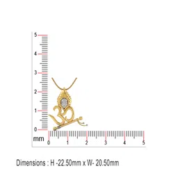 rasav 925 Sterling Silver Gold Plated Om Flute Pendant for Men & Women With Cable Chain | Pure Silver Religious Locket for Good Health & Wealth image 5