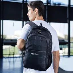 amazon basics 29 L 5 Compartment Laptop Backpack for Unisex | Spacious Front Pocket and Back Padding | For Travel, Outdoor, College | 33 L x 20 W x 46.5 H cm | Black image 5