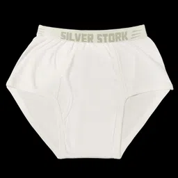 silver stork Men's White Interlock Cotton V-Cut Underwear/Trunks image 2