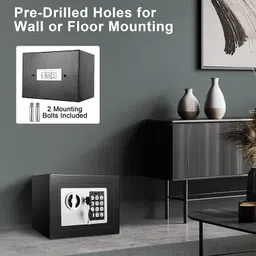Ostin Safe and Lock Box, Steel Money Safe Box for Home, Double Unlock Smart Layout, Strong Anti-Prying Performance and All Steel Structure, for Office or Hotel image 4