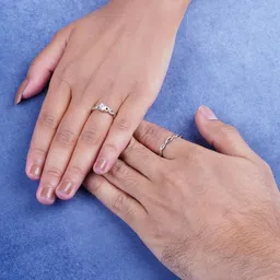 the marketvilla Pure 925 Silver Couples Ring - Chandi ki Matching Rings For Couple, Couple Rings for Lovers Pair, Couples Ring Combo Silver (Adjustable Size) image 5