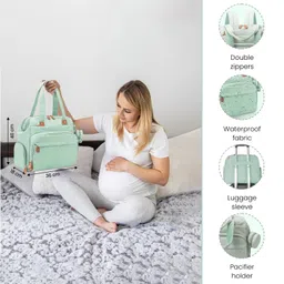 dravina Diaper Bag for Moms with Large 10-Compartment Storage, Insulated Pockets, Shoe Compartment, Waterproof Baby Bag | Premium Shoulder Strap for On-the-Go Moms, 40cm image 3