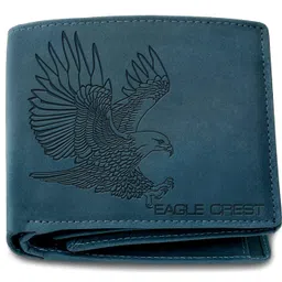 eagle crest Harpy Vintage Blue, Embossed Leather Wallet for Men image 1
