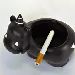 Inara Creation Hippo Cigarette Ashtray Smoking for Home, Office and Bar (Black) image 4