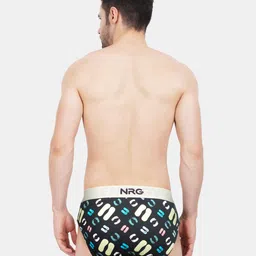 nrg Men's Printed Briefs 100% Rich Cotton & Micro Nylon Elastic Band, Superior Stretch, 0% Colour Bleed, Regular Fit, Pack of 3 image 2