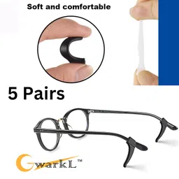 gwarkl specs for men stylish sun glass Eyeglasses Ear Grip- Soft Comfortable Anti-slip Holder specs for women silicon Ear Hook spectacles specs holder silicon Ear Hook (PACK of 5) Pairs 5 image 3