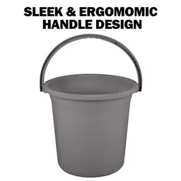 Kuber Industries Bucket | Plastic Bucket for Bathroom | Strong Bathroom Bucket | Bucket for Bathing | Water Storage Bucket | Bathroom Bucket | Plain Bucket | 18 LTR | Gray image 5