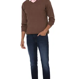 allen solly Men Acrylic Blend Classic Round Neck Sweater image 5