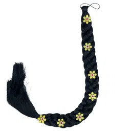maahal Maahal™ Special Braided Hair Parandi/Extension With Designes Of Stones Black Pack of 1 image 4