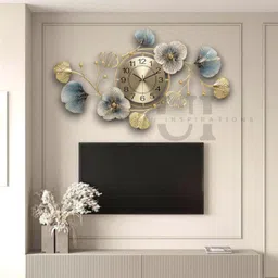 urban inspirations Metal Wall Clock Big Antique Decorative Home Interior Stylish Watch & Silent Machine Gold for Bedroom/Living Room/Dining/Office/Cafes/Restaurant/Hotels/House/Hall Items 70cm, Analog image 5