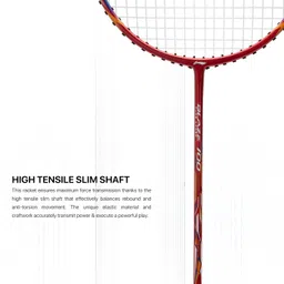 Li-Ning Blaze 100 Carbon Fibre Strung Badmiton Racket with Free Full Cover (Red/White/Navy, 84 Grams) image 5