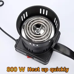generic Multipurpose Charcoal Burner Coal Burners, Portable Electric Hot Plate Stove Porcelain Coating Charcoal Starter, Quick Heating, for Camping BBQ Kitchen, 800W image 3