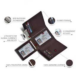 oak leathers Oak LeathersClifton Heritage RFID Leather Trifold Wallets for Men - Handmade Slim Mens Wallet Credit Card Holder with ID Window (Small, Brown Vegetable Tanned) image 2