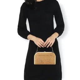 nfi essentials Clutch For Women, Evening Handbags For Bridal Wedding Clutches Party Clutch Purse Ladies Purse (Wcw-4), Gold image 5