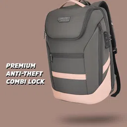 lavie sport 45cm Emperor Anti-Theft Premium 24 Litres Backpack with Padded Laptop Sleeve | Business Bag for Men & Women | Durable Office Bag | Upto 15 Inch Notebook/MacBook Compatible image 3