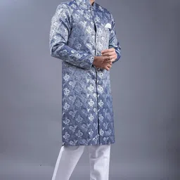 amzira Mens Ethnic Wear Blue Wedding Dresss Set image 3