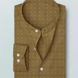 reid & taylor Premium 100% Giza Cotton Brown Printed Shirt Fabric, 1.6 Metres image 2