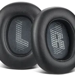 SOULWIT Replacement Ear Pads for JBL E65 (E65BT E65BTNC)/Live 650 (650NC 650BTNC)/Duet NC Over-Ear Headphones, Earpads Cushions with Softer Leather, Noise Isolation Foam - E65BT PL Black image 1