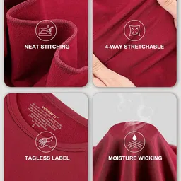 weerti Thermal Underwear for Women Long Johns Women with Fleece Lined, Base Layer Women Cold Weather Top Bottom(Red M) image 4