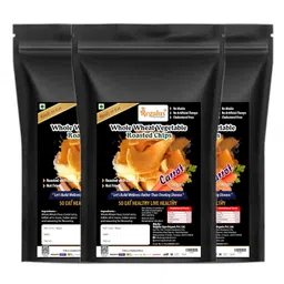 Regulus Agro Organic Wheat Carrot Chips | Roasted |90g x 3 | No Maida, No Oil, No Preservatives, Guilt Free Snacking - Healthy Diet Snack image 1