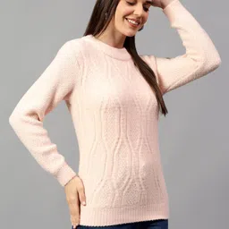 cantabil Self Design Turtle Neck Full Sleeves Regular Fit Women Casual Sweater | Casual Sweater for Women | Women Sweater for Winter Wear (P_LSWT00116) image 3