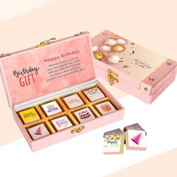 Chocoloony Happy Birthday Gift Pack 8 Pcs Assorted Chocolate Mdf Gift Box Unique Birthday Gift Set Gift Hamper Beautiful Birthday Gift Box Gift For Wife, Husband, Girlfriend,250 Grams image 1
