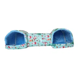 SECRET DESIRE Hamster Tunnel Bed Cage Accessories Cave for Dwarf Rabbits Gerbil Rat Hamster Blue Snowman image 2