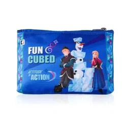 kuber industries Pack of 2 Pencil Pouch | Pen-Pencil Box for Kids | School Geometry Pouch | Square Stationary Pouch | Pencil Utility Bag | Disney Pencil Organizer | Blue image 2